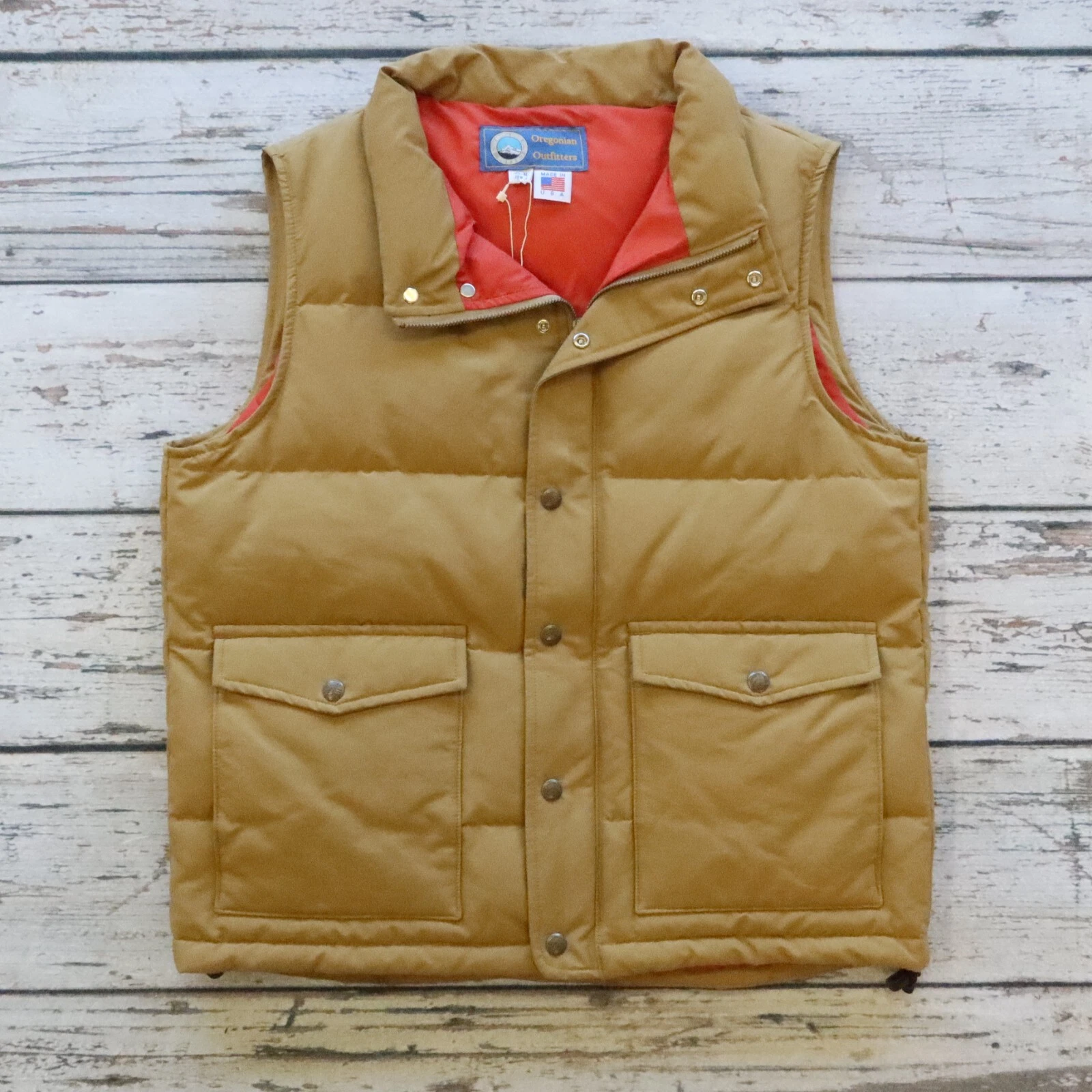 Deadstock Oregonian Outfitters Quilted Puffer Vest Hiking Made in USA VTG