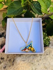 Collana  Sicilia etna In ceramica di Caltagirone Artigianale e perla maiorca