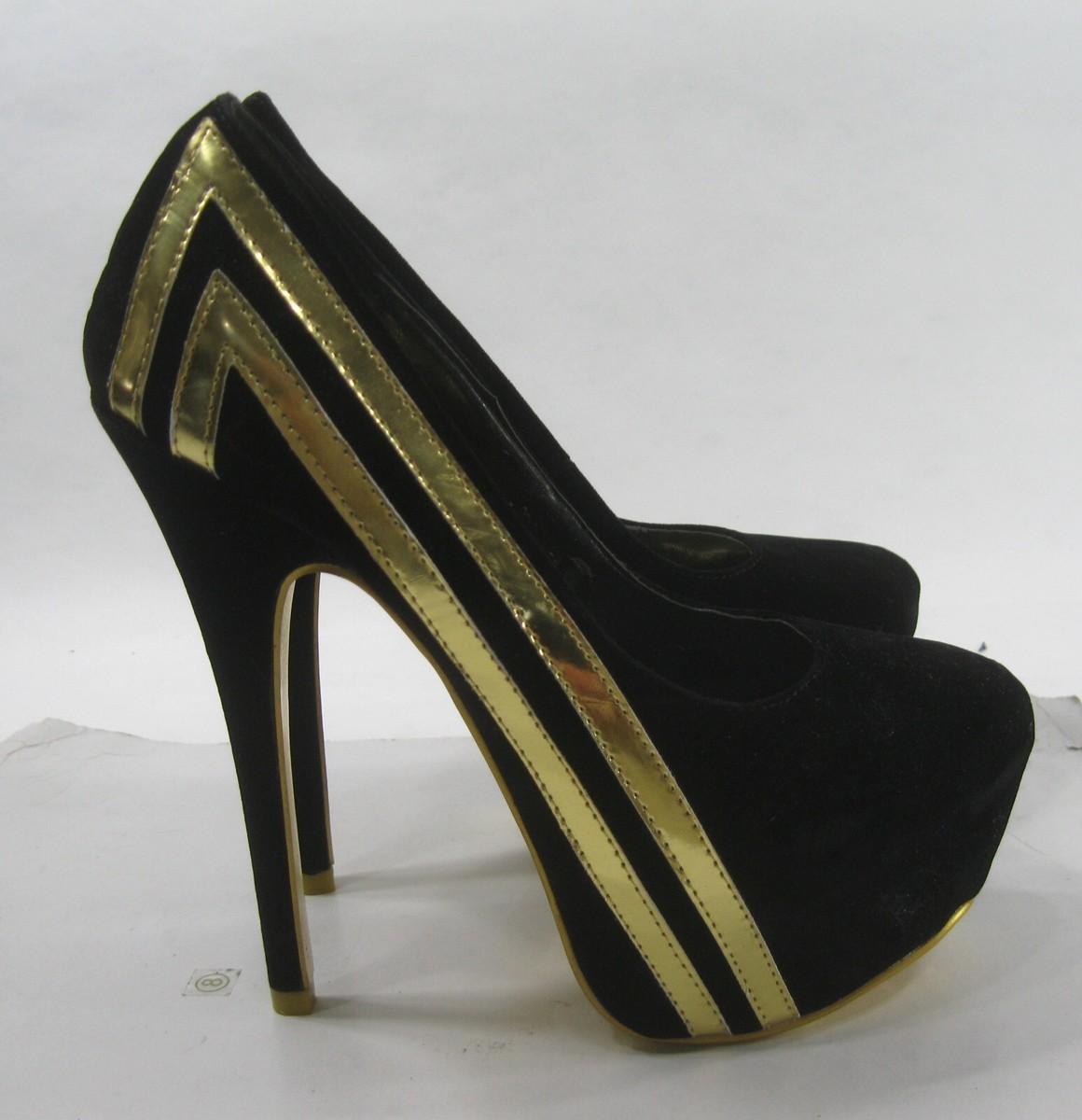 black and gold platform shoes
