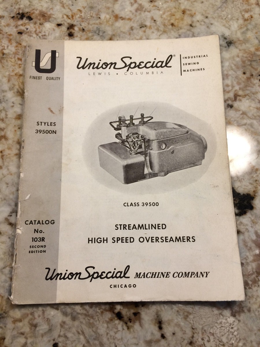 Instructions & List of Parts catalog 103R UNION SPECIAL