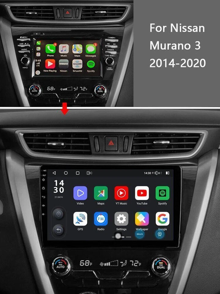 For Nissan Murano 2014-20 10.2" 8+128G Android Car Stereo Radio GPS Navi Carplay - Image 2 of 4