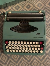 Vintage Smith Corona Corsair Deluxe Portable Typewriter Carry Case Aqua CSM thumbnail