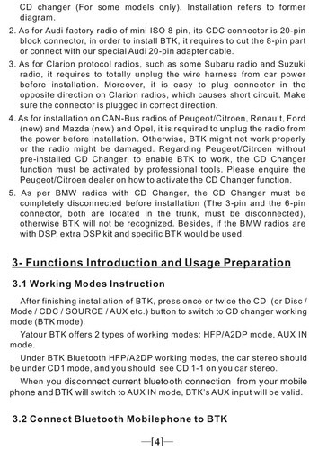 Yatour BTK Bluetooth A2DP Car Kit For Volvo SC-xxx Radio SC700 SC800 SC814 CR905 - Picture 17 of 24