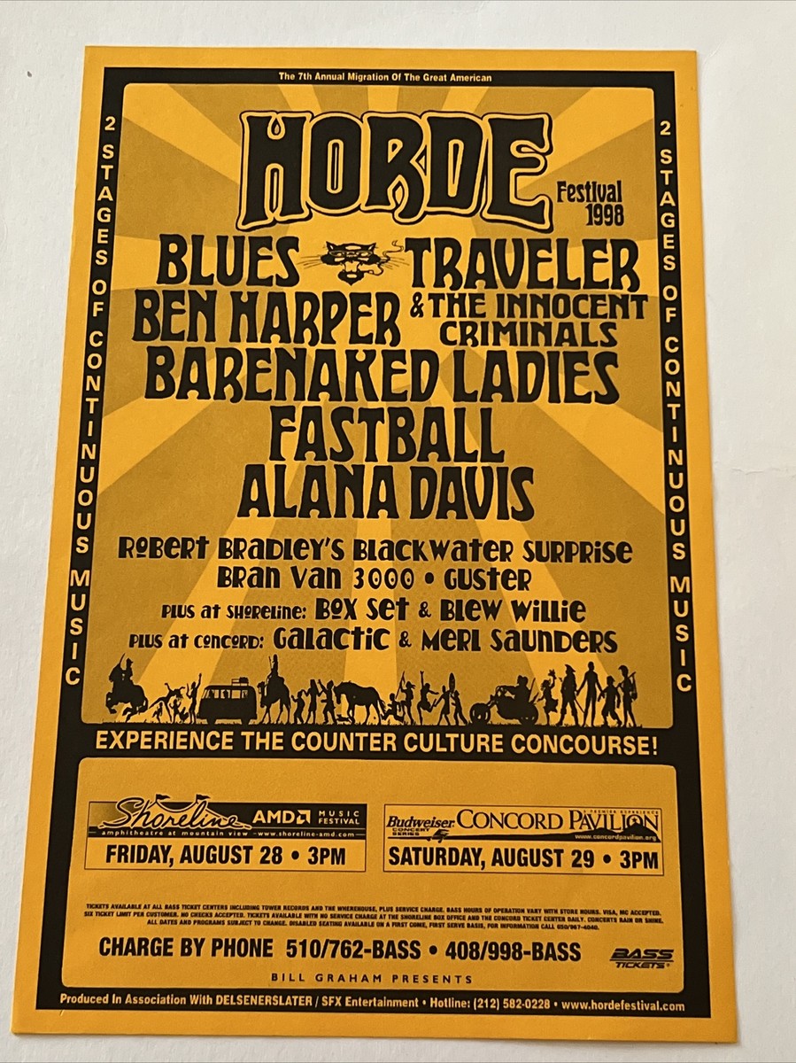 Horde Festival 1998 Original Concert Poster Blues Traveler