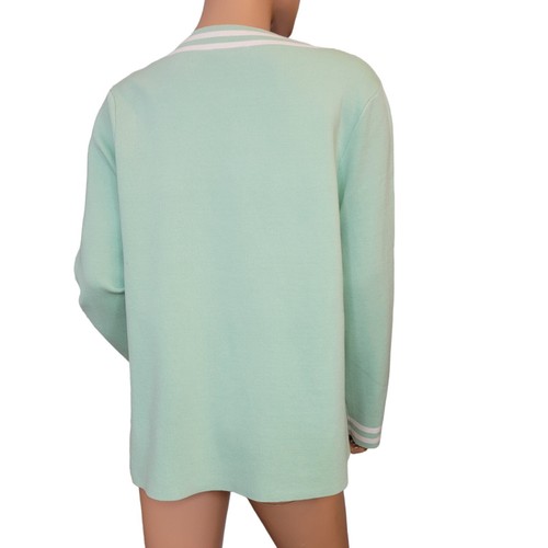 Pendleton Cardigan Pullover Damen Large Seidenmischung Varsity-Stil neu türkis 129 $ - Bild 4 von 18