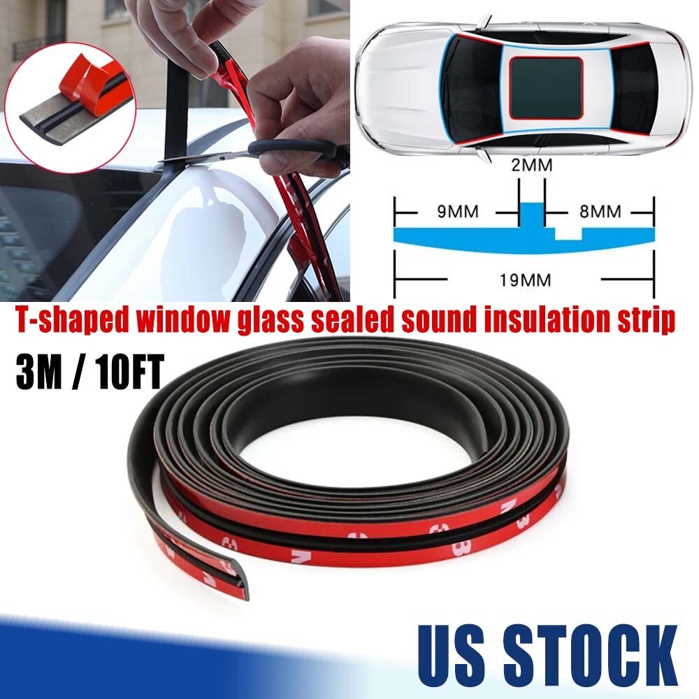 3M/10FT Rubber Car Seal Edge Sealing Strip Windshield Roof Noise Insulation Trim