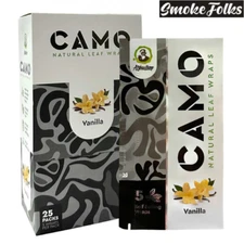 CAMO Self-Rolling Natural Leaf Wraps 125mm wraps - VANILLA Flavor (Full Box)