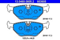 ATE Bremsbelagsatz, Scheibenbremse 13.0460-3605.2 FüR BMW Saab Rover MG