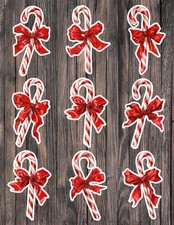 Candy Cane With Bow Die Cut Vinyl Stickers Scrapbooking Laptop Waterbottle