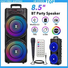 RGB Bluetooth Party Speaker Sub woofer Heavy Bass Stereo Speaker Mic Remote