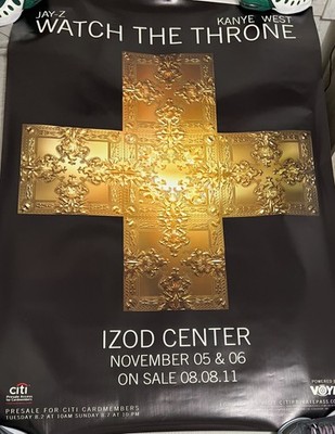 Watch The Throne Tour Poster Kanye West Jay Z Izod Center NJ 69X48 RARE