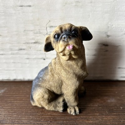Brindle Bulldog Pug Boxer Shelf Sitting Resin 3  Figurine 
