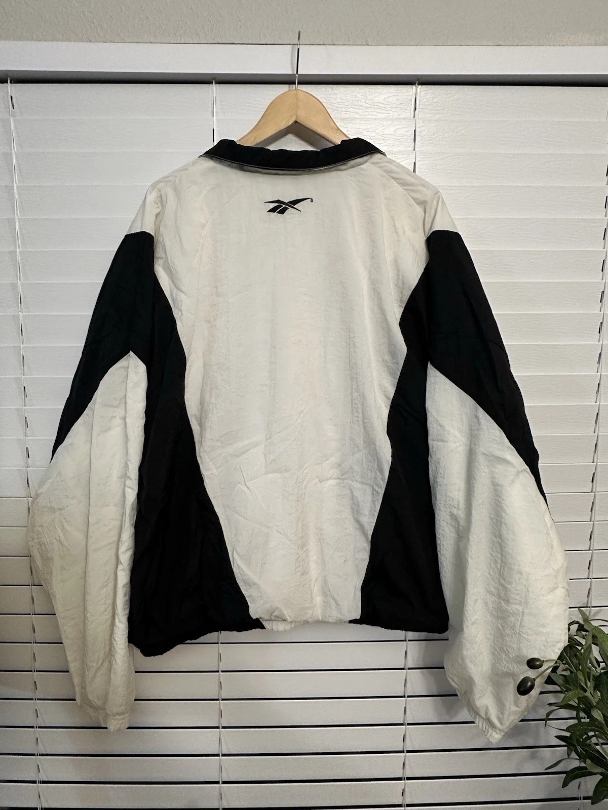 90s Reebok Track Jacket Size XL Black and White - product detail image 2