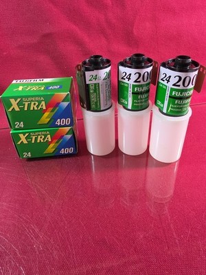 FIVE ROLLS FUJIFILM FUJICOLOR SUPERIA 400 24 EXPOSURE 35mm PRINT FILM ~ 5 Rolls