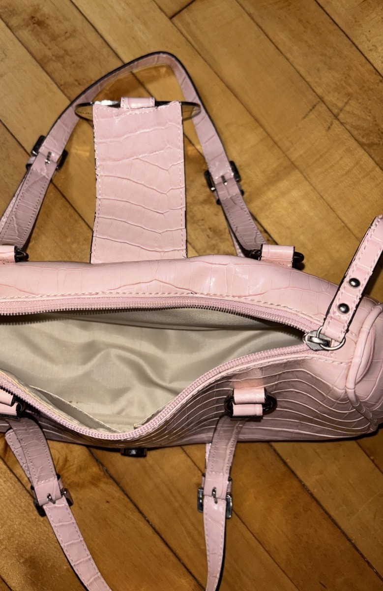 Y2K Guess Pink Purse Vegan Big G logo Silver Hardware
