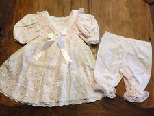 Vintage Pink Dress,W/ Pants,Embroidered Accents,Lace,12-18 Mths,READ