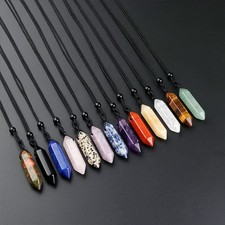 Collana Cristallo Naturale Pendente Corda Regolabile Reiki Energia Regalo San Valentino