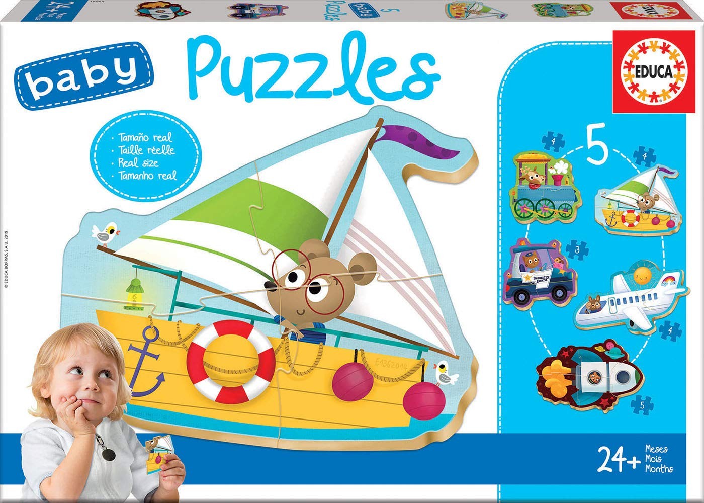 Educa - Verkeersmiddel babypuzzelset met 5 puzzels voor kinderen vanaf 24 maand 5490₽