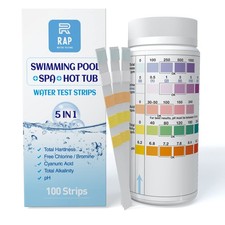 5 in 1 Water quality testing strips for hot tubs, swimming pools or spas. Eas...