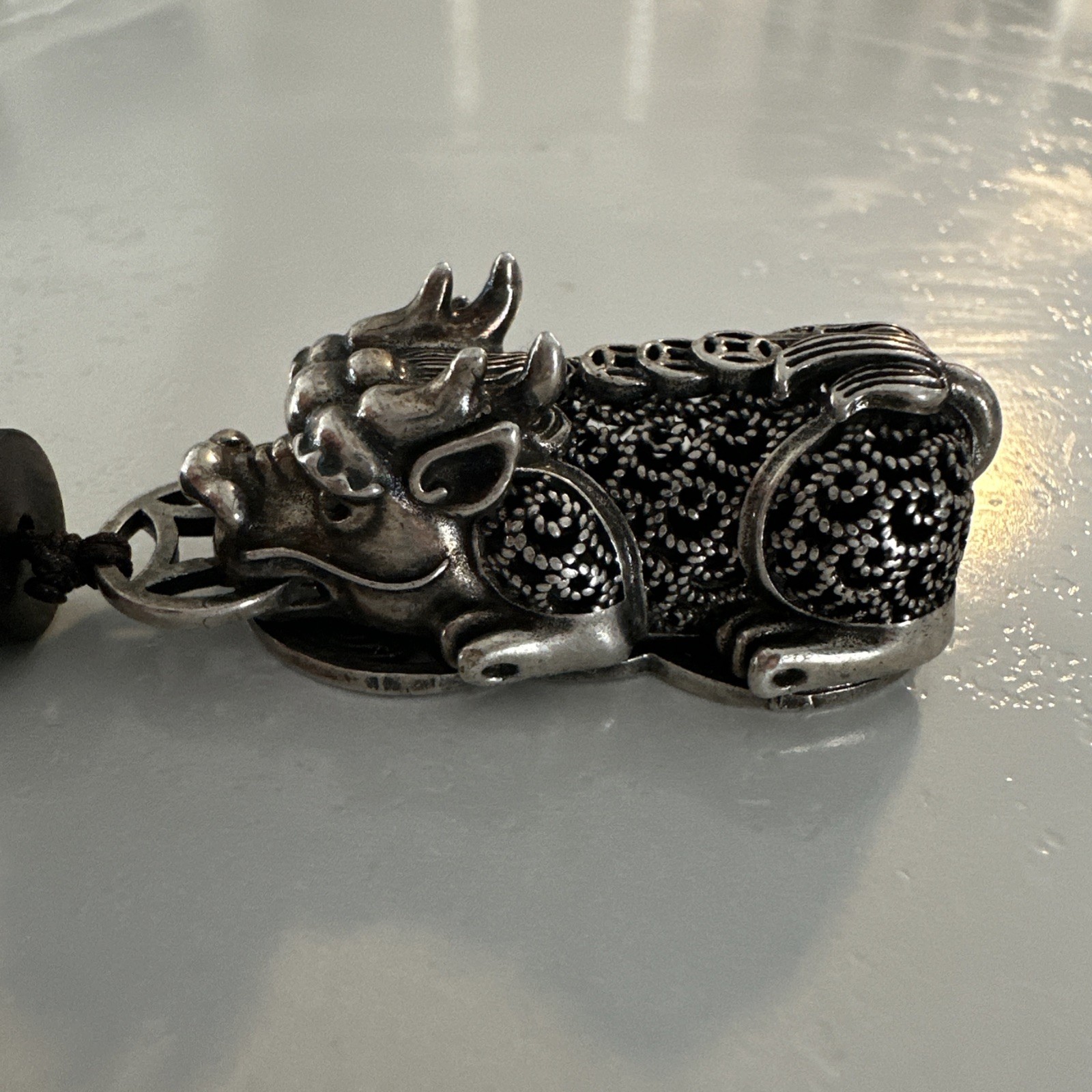 Solid 999 Fine Silver Coin-Pattern Rich Dragon-So… - image 2