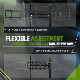 Hottoby 4080 Aluminum Racing Sim Cockpit With Triple Monitor Stand&Seat Fit G920