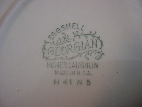 Homer Laughlin eggshell georgian pink flowers square dessert plate - Picture 3 of 3