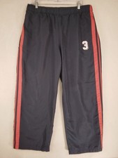 Y2K Old Navy Men's Size Large Blue Windbreaker Pants Polyester Red Stripe