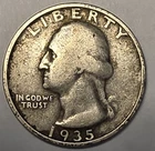 * SILVER * 1935-S  Washington Quarter - 90% Silver