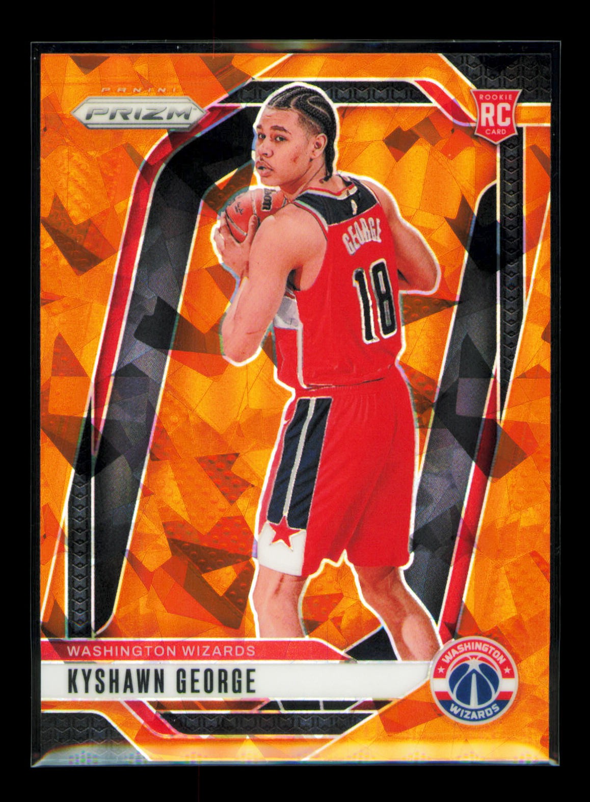 2024-25 Panini Prizm #257 Kyshawn George Prizms Orange Ice