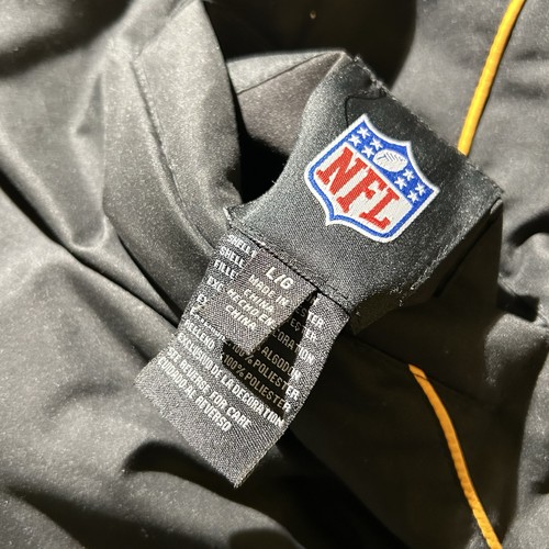 pittsburgh steelers Reversible Bomber Jacket Men’s Size Large Black Yellow - Picture 3 of 9