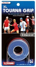 Tourna Grip XL Original Dry Feel Tennis Grip TG-1-XL Blue, 3 grips on roll, 99