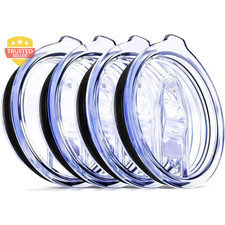 4 Pack 30oz Tumbler Replacement Lids 3.7" Spill Proof Clear Cup Lids Fit Yeti