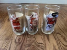 Vintage Coca Cola Christmas Santa Glasses Norman Rockwell Complete Set (3)