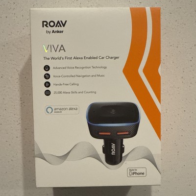 ROAV VIVA by Anker Alexa Enabled 2-Port USB Car Charger - New Sealed Box - Brand
