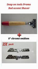2pk Snap On Tool Logo Emblem Chrome Badge Decal 8red Shaver Gillette Blades Nw