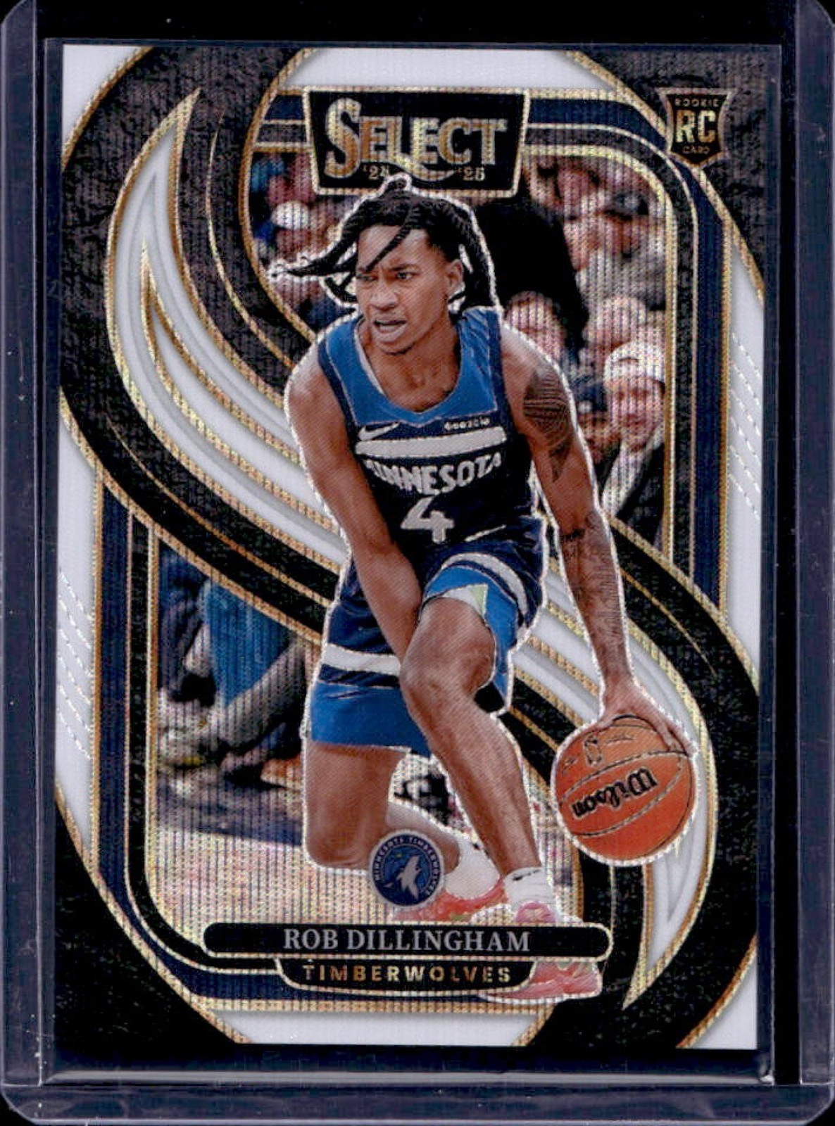 2024-25 Select Rob Dillingham Premier RC White Wave Prizm #39/99 Timberwolves