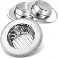 3-Pack Kitchen Sink Strainer, Stainless Steel Drain Filter with Large 4.5" Wide