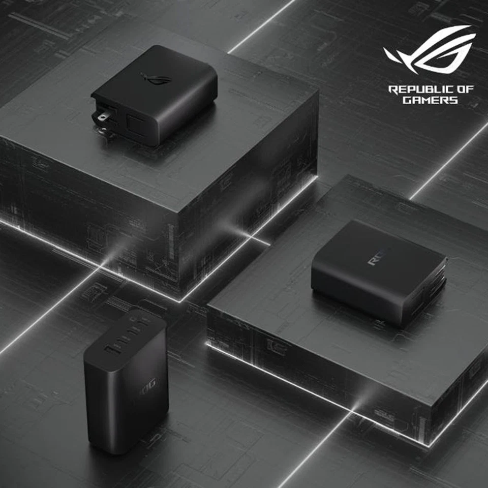 Cargador de pared ASUS ROG 140W USB-C/A 4 puertos GaN para teléfono ROG 9 8 Pro / Ally X Foto 3 de 4