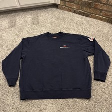 Bulwark FR Flame Resistant CAT 2 Navy Blue Work Safety Sweatshirt Mens XL