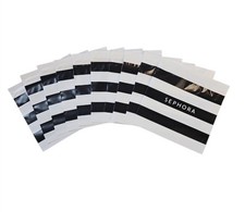 50 Sephora Bag Gift Pouch Small Branded Sealable Baggies White Black 5" x 5.25"
