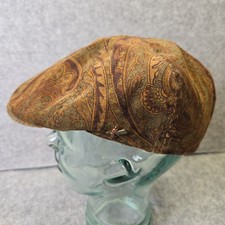 Santana By Carlos Santana Brown Corduroy Paisley Flat Cap Hat