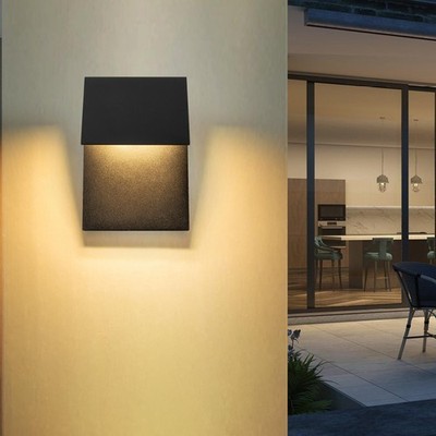 Outdoor Wall Lights Fixture, 11 LED Modern Wall Sconce, 12w Mate Black Exteri...