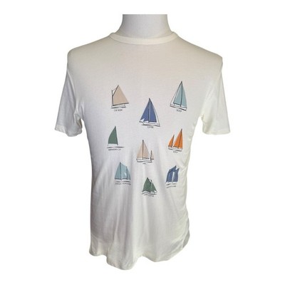 Crewcuts Boys' XL 12-14 Cream Sailboat Graphic Tee Shirt Top NWT
