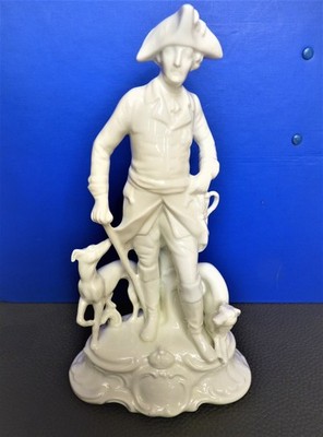 Porzellan figur Friedrich der große mit 2 Hunden Schaubachkunst      