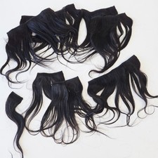 US STOCK 12" 100 Virgin Human Hair Weft Natural Black Clip-In Wavy Extension