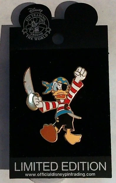 Disneyland Disneyana Limited Edition Pirate Donald Duck Pin Enamel Metal