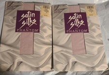 Vintage Satin Silks By Phantom Nylons, Size 2 Lavender X 2 - 1991 NEW