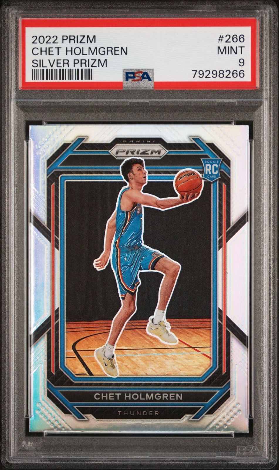 2022-23 Panini Prizm Chet Holmgren #266 Silver Prizm (RC) PSA 9