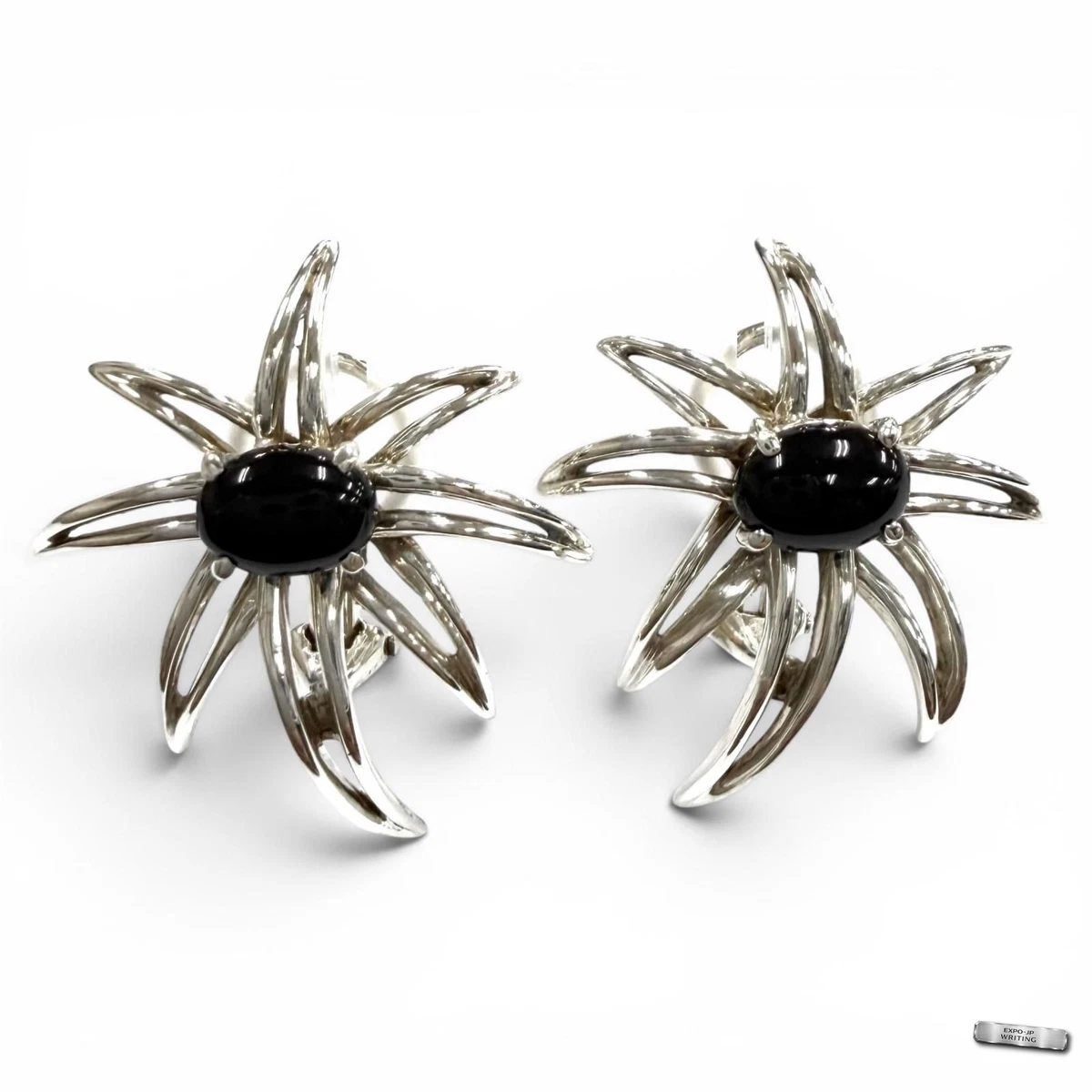 TIFFANY&Co. AG925 Onyx Feuerwerk Ohrringe Accessoires Silber Schwarz 9,1g