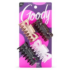 Goody SlideProof Classics Medium Claw Clips - 4 Ct, Assorted Neutrals, Hair Styl